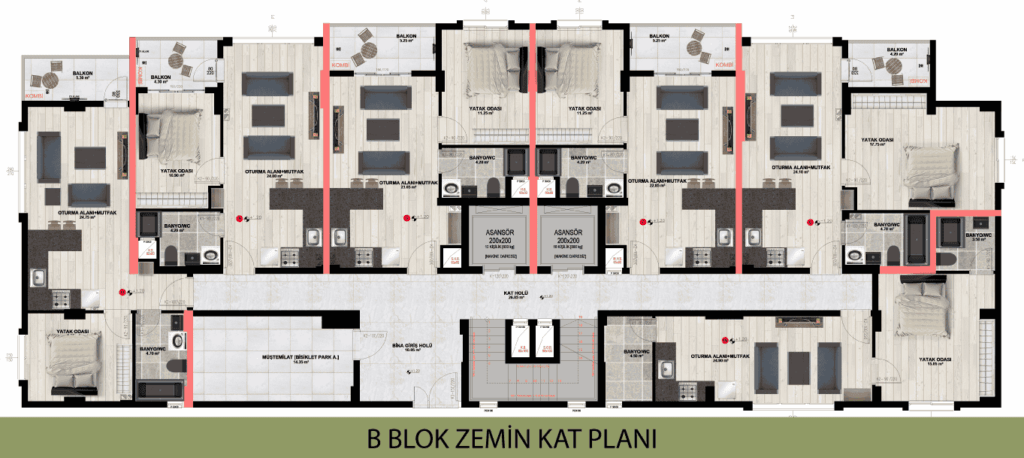 İnci Palas B Blok Bodrum Kat Planı